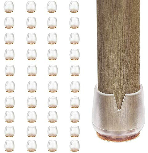 ✮Marque Francaise✮- Feutre Pied |40 PCS|✮✮Garantie A Vie✮✮|12-16MM|Patin Silicone pour mobilier/Meubles-Embout Anti-Rayures-Tampon Chaise Protection parquet (Transparent- 40pièces, Rond XS (12-16MM))