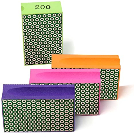 Diamond Hand Polishing Pads for Sanding Concrete Glass Stone Granite Marble 60#,100#,200#,400# (4Pcs/Set)…