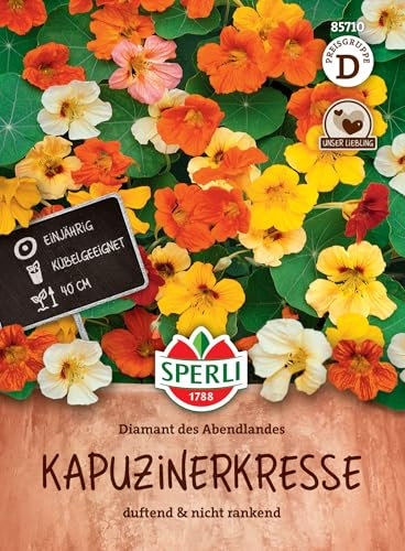 Sperli Kapuzinerkressesamen Diamant des Abendlandes 85710 - Blumensamen für eine duftende Kapuzinerkresse mit einer Wuchshöhe von ca. 40 cm - Saatgut