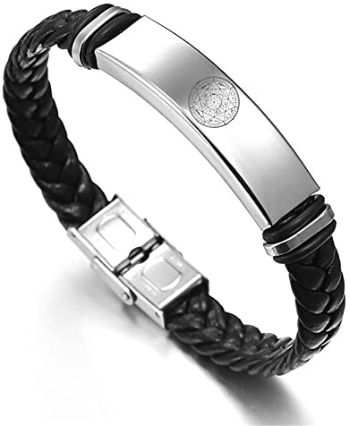 Bracelet sceaux des sept archanges – Bracelet en cuir catholique 7 archanges – Bracelet religieux chrétien saint ange protection – Amulette de baptême Talisman Bijoux pour femmes et hommes, 7