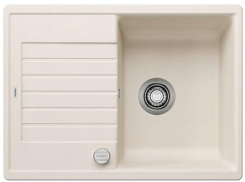 BLANCO ZIA 45 S Compact | Granitspüle aus SILGRANIT softweiß | Einbauart: Einbau von Oben | reversibel | für 45 cm breite Unterschränke | Großes Becken | Reinigungsfreundliche Öberfläche