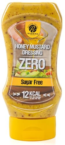 Rabeko Zero Sauce - Honig-Senf, 1 x 350 ml ohne Zucker & wenig Fett - gesunde Low Carb Produkte kalorienreduziert fettreduziert für Salat, Pommes Frites, Burger, Grill - Gluten und Laktosefrei