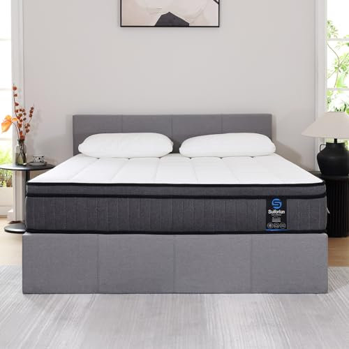 Suiforlun Matratze 140x200 cm H3 mit Tencel Bezug, Gel-Memory Schaum, orthopädische 7 Zonen Taschenfederkernmatratze 26cm hoch Federkernmatratze Mittlefest,120 Nächte Probeschlafen