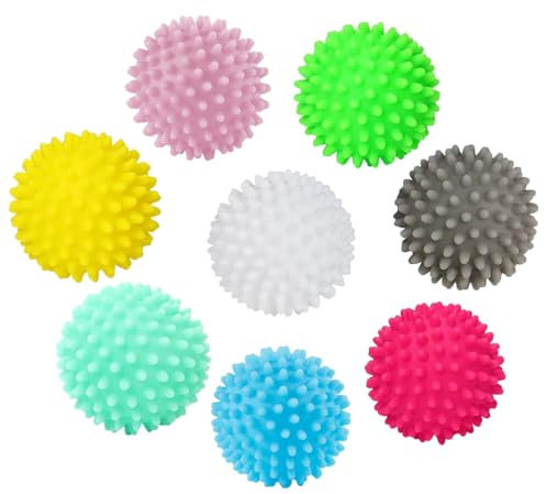 Esforzarse 8 Piezas Bolas de Secado de Plumón, Bolas De Secadora De Lavadora Reutilizables, Esferas para Lavar y Secar Ropa, Bolas de lavado para lavadora, Pelotas de Lavadora Mejorando el Lavado