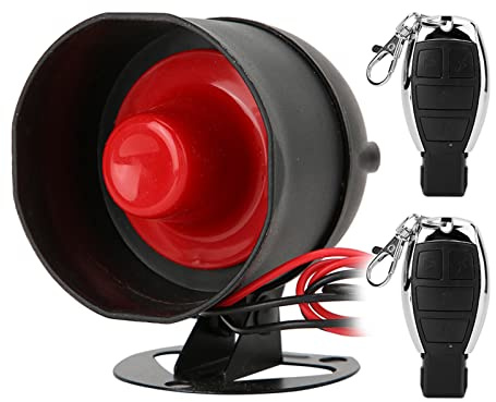 Klanata 128dB Avvisatore acustico universale per auto con telecomando, sistemas di allarme antifurto con vibrazione per veicoli DC 12V Allarme sonoro e luminoso ad alta decibel