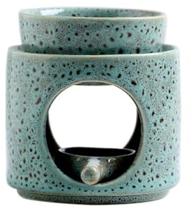 Warmself Lampada aromatica porta lumini in ceramica lampada profumata in ceramica bruciatore a cera retrò Blue Dot