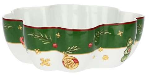 THUN, Ciotola a Forma di Quadrifoglio In Porcellana, Versione Piccola, Collezione Sorprese di Natale, Ciotola da Collezione, Idea Regalo per Natale, Ø 13 cm, 5 cm h