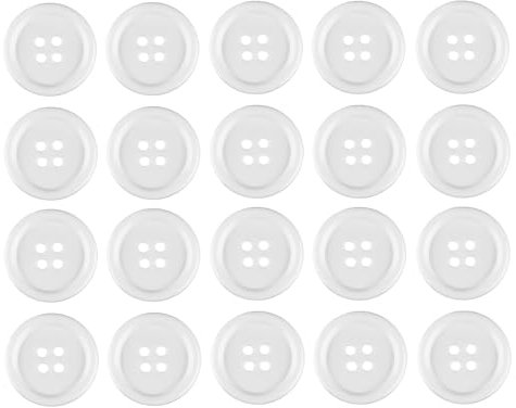 20 Stück Knöpfe Groß,Buttons Knopf,Knöpfe,Große Knöpfe 30mm,Weiß Runde Hemdknöpfe,Knopfkopf,für Nähknöpfe Kleider Nähen DIY Handwerk Deko,Jacke Hemd Mantel Pulloverknopf,Handgefertigtes Zubehör