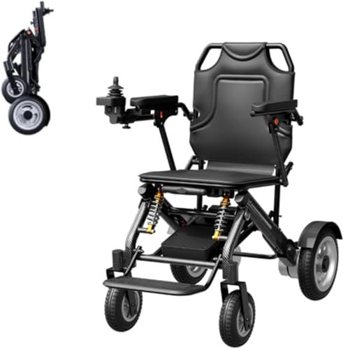 Sedia a rotelle elettrica pieghevole leggera con batteria al litio da 20 Ah e motori doppi da 300 W, sedia a rotelle elettrica pieghevole per anziani