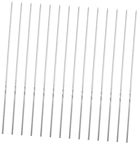 PartyKindom 50piezas Brochetas De Espesas Pinchos Metálicos Para Asar Pinchos De Acero Inoxidable Para Barbacoa Accesorios Para Parrillas Para Fiestas