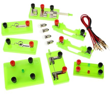 Gogogmee Kit de Eléctrico Educativo para Aprendizaje Stem Completo con Bombilla y Cables Seguros para Experimentos de Física y Electricidad Aula Escolar