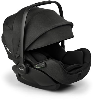 Bugaboo Otter by Nuna – i-Size Babyschale ab Geburt mit flacher Liegeposition, UPF 50+ Sonnenverdeck und Memory-Schaum, kompatibel mit 360 Grad Isofix-Basis, von 0–15 Monaten, Mineral Washed Black