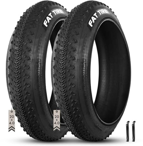 2pcs 20x4.0 Pneumatici, 20x4.0 Antiforatura per Bicicletta Elettrica, Pneumatici Grassi Tutti Terreni in Gomma Resistente, MTB Spiaggia Fuoristrada, 30PSI