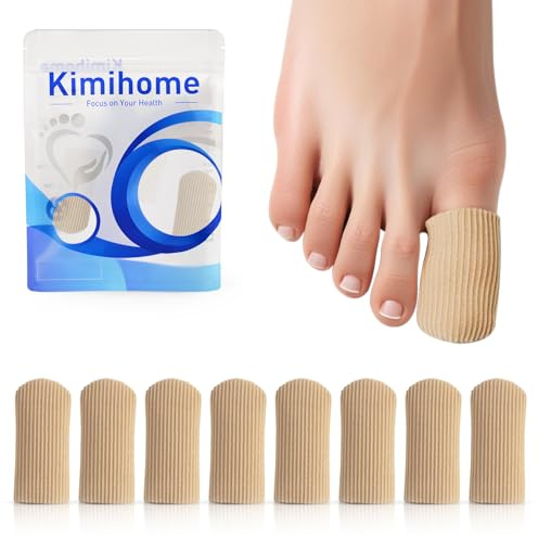 Kimihome 8 PCS Gel Toe Caps Closed Toe Surface Fabric Sleeve Protectors
