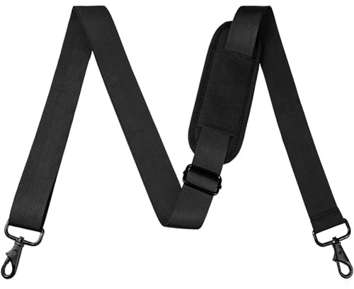 72 inch Shoulder Strap, Universal Replacement Adjustable Laptop Bag Shoulder Strap with Buckles and Metal Hooks for Briefcase Laptop Messenger Bag, Crossbody Bag, Luggage/Duffel, Black
