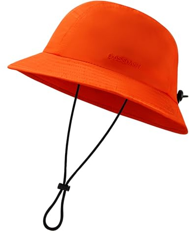 BASSDASH UPF50+ fiskehatt för män kvinnor lätt vattentålig packbar utomhus sommar solhattar FH13, Orange, one size