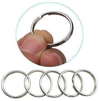 Schlüsselring 25mm Rund, Schlüsselringe Edelstahl, 100 Stück Vernickelter Silberstahl Abgerundete Kanten Runder Schlüsselbandring, Ring Schlüsselanhänger