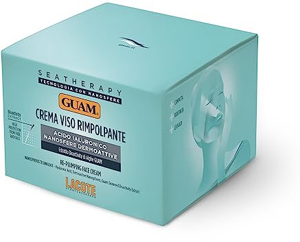 Guam, Seatherapy Regenerierende Gesichtscreme, Antiage, Creme mit Hyaluronsäure und Guam Algen, Straffere, Neu Definierte und Glattere Haut, Made in Italy, 50 ml Packung