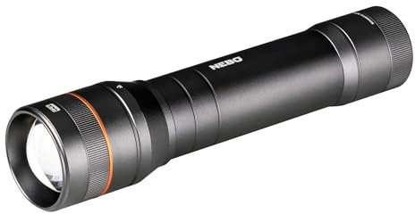 NEBO Newton 500 - Lampe Torche - Lampe de poche étanche à LED - Alimentation par pile AA avec socle magnétique