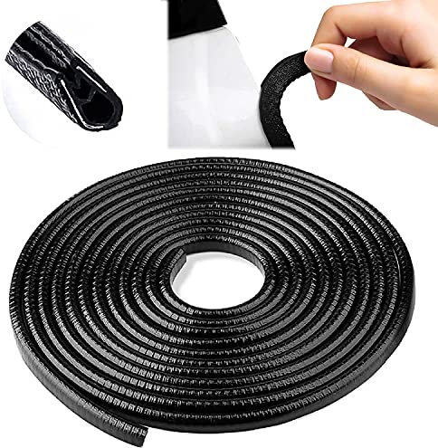 QIQN Protection Portiere Voiture 10M Joint Porte Voiture Portière de Voiture Protection Bord en Caoutchouc pour la Plupart des modèles (Noir)
