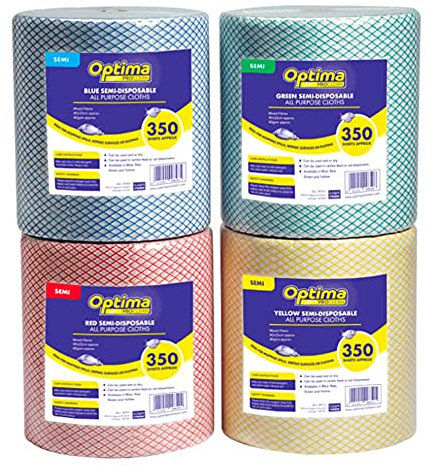 Janit-X Optima All Purpose, Non Woven Cloth Roll 350 Sheet (1 Pack, Blue)