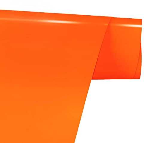 FORBELL Plotterfolie Textil, 30.5cm×3m Textil Bügeltransferfolie (Neon Orange-D)