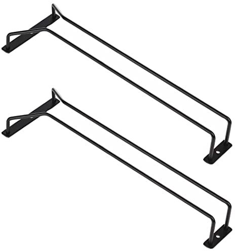 Dianoo Portabicchieri da vino in metallo, 2 pezzi, colore nero, 35,5 cm