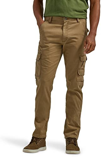 Wrangler Authentics Men's Regular Tapered Cargo Pant, Teak, 32W / 30L
