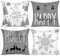 Miaikoe Grau Weihnachtskissenbezüge 40x40 Set von 4 Weihnachtsdekorationen Glückliche Feiertage Holly Jolly Schneeflocke Frohe Weihnachten Dekor Wurf Kissenbezug für Home Couch Sofa Deco