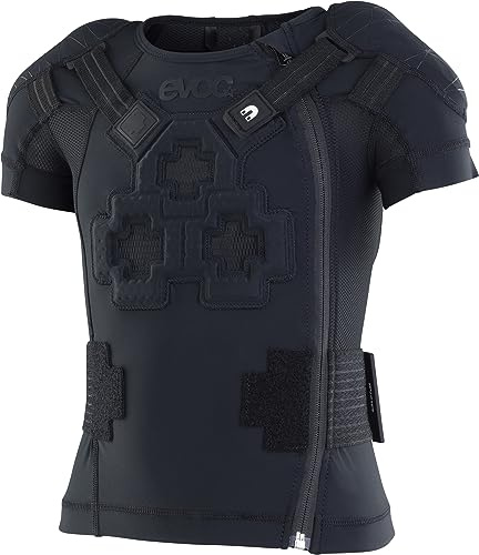 EVOC PROTECTOR JACKET KIDS Giacca protettiva per bambini (protezioni schiena e spalle LITESHIELD FLEX, ventilazione 3D, produzione sostenibile in nylon MIPAN riciclato, taglia: JL), nero