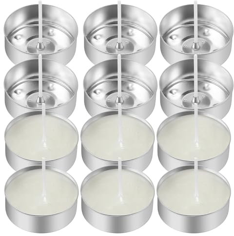 EXCEART 150 Vasos De Aluminio para Velas De Té - Tarros Vacíos, Latas De Metal Con Mechas - Recipientes y Molde para Velas