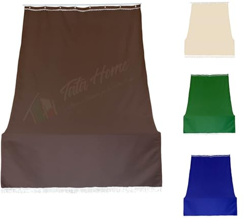 Tenda da Sole con Anelli per Esterno Tenda Parasole a Caduta Per Balcone Tessuto Resistente Tinta Unita Lavabile 140x250 cm Marrone