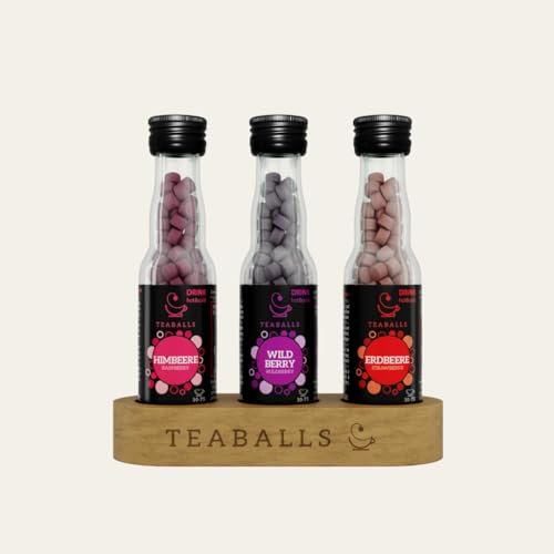 TEABALLS - 3er Set BEEREN MIX - HIMBEERE, WILDBERRY, ERDBEERE für ca. 120 Tassen Tee