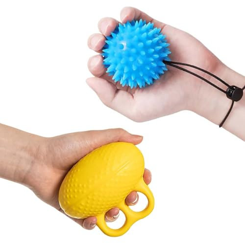 2 Stück Stressball, Stressball Erwachsene, Handtrainer Ball, Massageball Für Die Hand, Knetball Für Hände Therapie, Kräftigung Von Hand, Finger Training, Lindert Stress, Antistressball Massageball