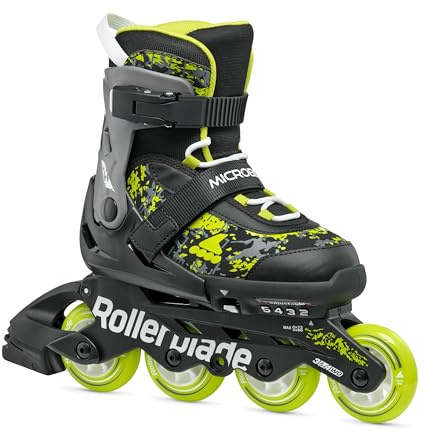 Rollerblade MICROBLADE SL, Pattini in linea Unisex bambino, nero/lime, EU: 28-32 (UK 10J-13J / US: 11J-1)