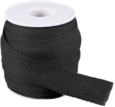 PATIKIL 19mm x 33feet Flat Drawstring Cord Drawstring Replacement Soft Drawstring Cotton Draw Cord Sweatpants Sports Sweatshirts Hoodie Draw Cord Replacement, Black