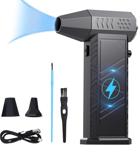 Compressed Air Duster, 180000RPM Super Power Cordless Electric Air Duster, Rechargeable Air Blower Desk Cleaning Kit for Computer Keyboard Home Car Outdoor Dust Removal