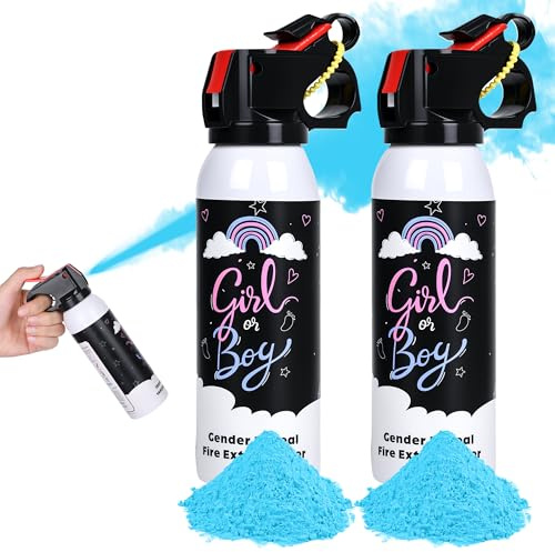 Gender Reveal brandsläckare; färgad rök pulverspray; 100 % säker och miljövänlig Gender Reveal Party Idéer (blå)