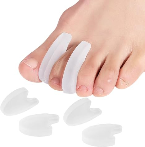4 Pcs Separadores de Dedos de Gel, Correctores Dedos del Pie, Enderezadores Dedo para Alisar Dedo Superpuestos, Juanetes y Callos, Transparente