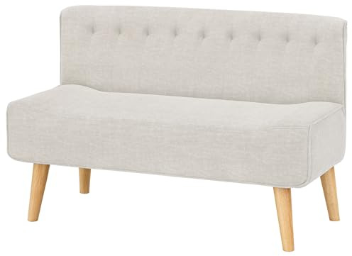 Sofá pequeño de 2 plazas de lino, sofá cama escandinavo, de espuma de memoria, sofá relax con respaldo ergonómico, patas de madera, calentador de 2 plazas para salón, dormitorio, oficina, apartamento