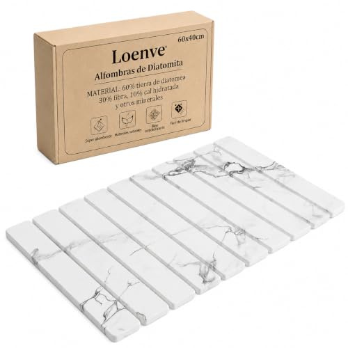 Loenve Alfombra Diatomita Baño 60x40 cm Secado Rápido Antideslizante