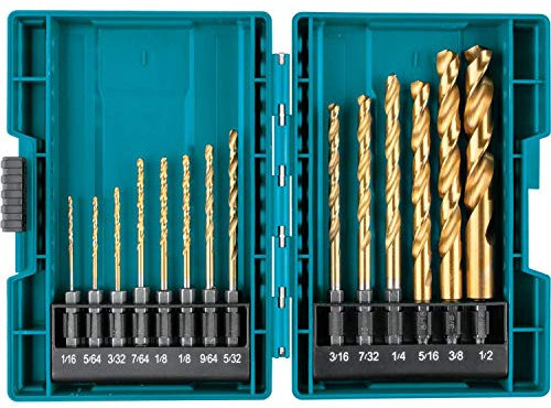 Makita B-65399 Impact Gold Titan-Bohrer-Set, 6,35 mm Sechskantschaft, 14-teilig