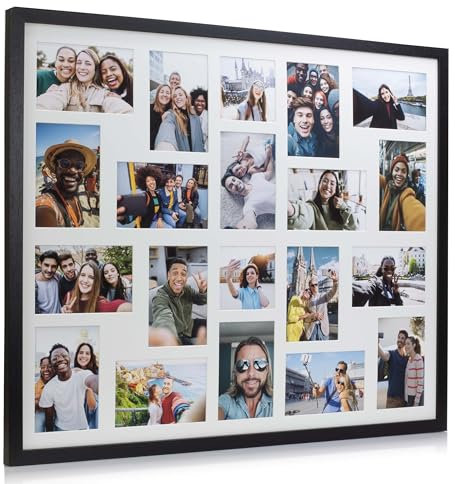 8/9/10/12/16/20 Photos Large Multi Picture Frame Collage Aperture Decor Memories-20 Aperture-Black