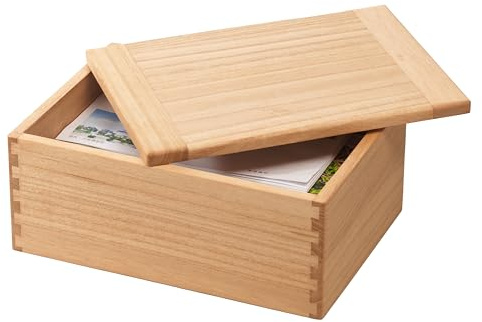 KIRIGEN Wood Storage Box Organizer with Lid - Decorative Boxes for Crafts, Sewing, Keepsake, Memory - Wooden DIY Storage Box Stash Jewelry - Wooden Boxes for Home Office Storage (SNH-NA)