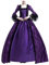 Routefuture Médiéval Déguisement Adulte Maxi Robe Grande Taille Manches évasées Gothique RéTro Dentelle Robes De Bal Halloween Cosplay Costume Carnaval Drame Fête Princess Dress (Violet,L)