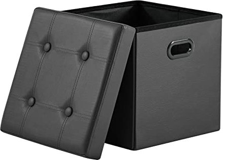 Zedelmaier Sitzhocker Sitzwürfel mit Stauraum Fußbank Truhen Aufbewahrungsbox faltbar belastbar bis 300 kg, Deckel abnehmbar, 38 x 38 x 37 cm,Kunstleder…