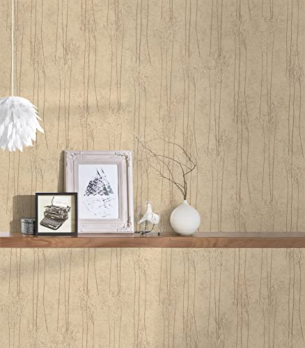 Skandinavisk pampasgräs-tapet A.S. Création svensk brun beige fibertapet 386141 10,05 x 0,53 m, tillverkad i Tyskland