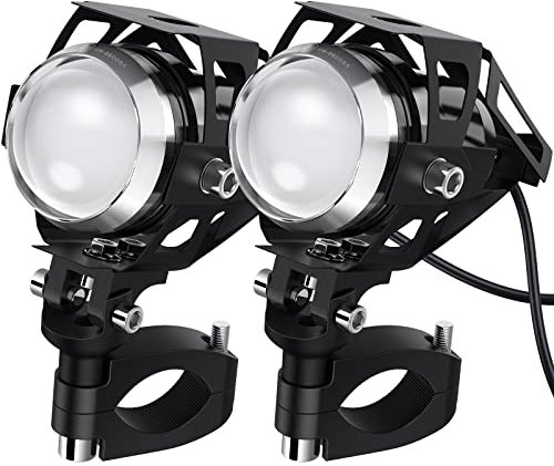 PROZOR 2PCS Scheinwerfer LED Zusatzscheinwerfer U5 15W 3000LM mit Schalter IP65 Wasserdicht Zusätzlich Motorrand Frontlicht Nebelscheinwerfer Strahler für Motorrad Auto Fahrrad LKW Boot