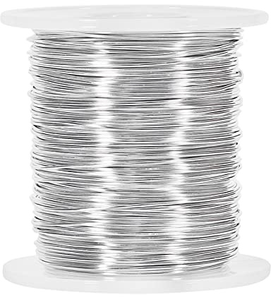 GINOYA Aluminium Wire, 20 Gauge, 328 ft with Spool, Silver, for Crafts