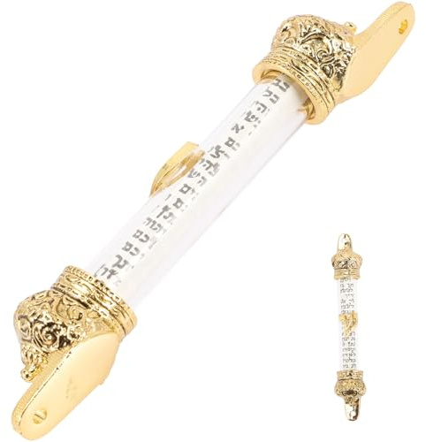 jojofuny Metall Mezuzah JüDische TüRdekoration TüR Mezuza ReligiöSe TüRdeko - Handgefertigte Schriftrolle FüR Chanukka Und Festliche Dekorationen, 11.5 cm